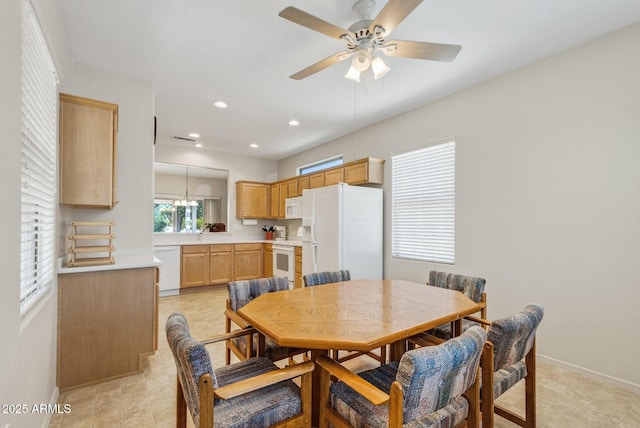 16412 W Peppertree Ct, Surprise, AZ 85387 - dining room featuring recessed lighting and a ceiling fan