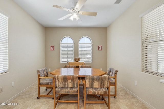 16412 W Peppertree Ct, Surprise, AZ 85387 - dining area with a ceiling fan and baseboards