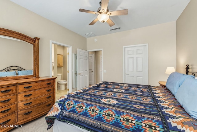 16412 W Peppertree Ct, Surprise, AZ 85387 - bedroom with ensuite bath and a ceiling fan