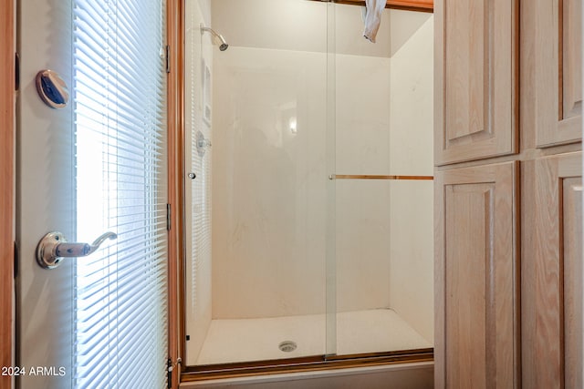 bathroom featuring walk in shower