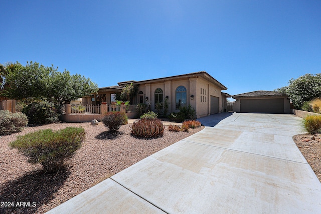 view of front of house with a garage