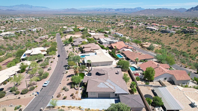 aerial view featuring a mountain view