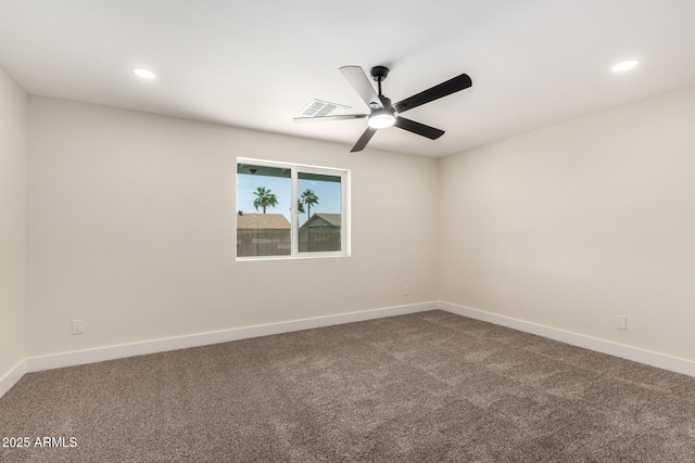 17040 N 39th Ave, Glendale, AZ 85308 - carpeted empty room with a ceiling fan, baseboards, and recessed lighting