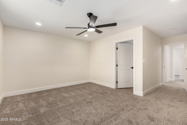17040 N 39th Ave, Glendale, AZ 85308 - unfurnished room featuring carpet flooring, baseboards, a ceiling fan, and recessed lighting