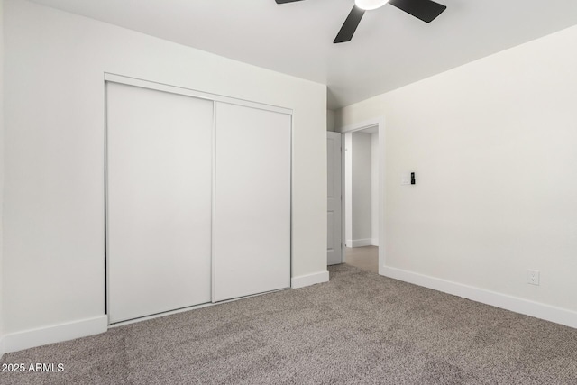 17040 N 39th Ave, Glendale, AZ 85308 - unfurnished bedroom featuring carpet, a closet, baseboards, and a ceiling fan