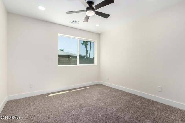 17040 N 39th Ave, Glendale, AZ 85308 - unfurnished room with carpet flooring, a ceiling fan, baseboards, and recessed lighting