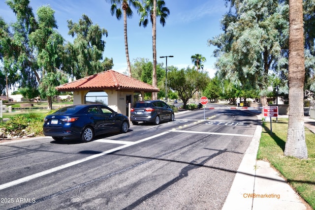 view of street featuring traffic signs