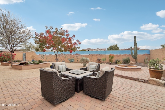 view of patio / terrace with a water view