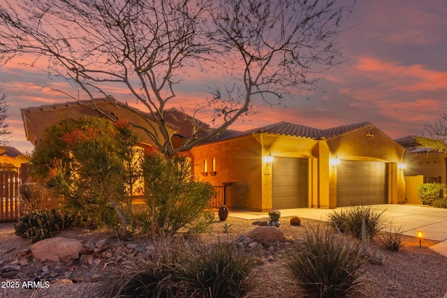 view of front of home featuring a garage