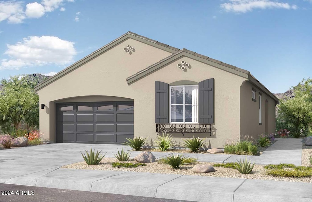 view of front of house with a garage