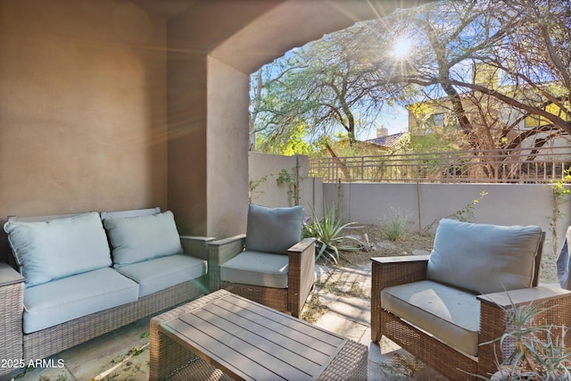 view of patio / terrace featuring an outdoor living space