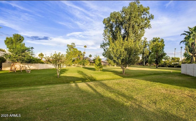 view of yard with fence