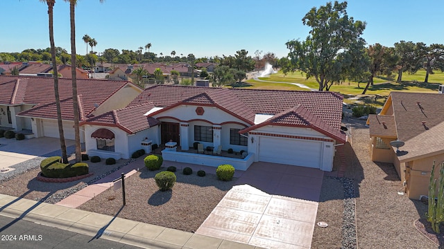 view of front of house with a garage