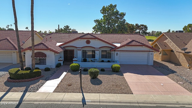 view of front of house with a garage