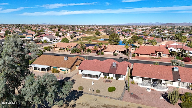 aerial view with a mountain view