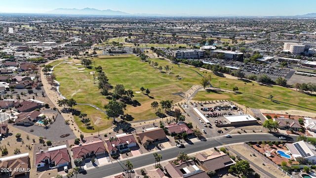 bird's eye view with a mountain view