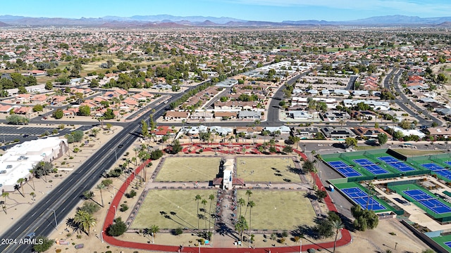 aerial view featuring a mountain view