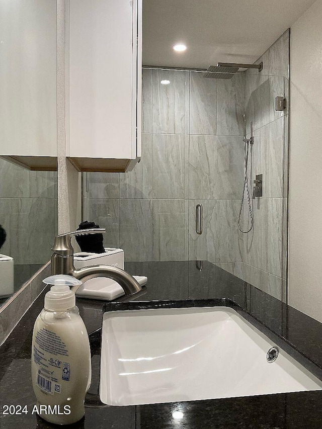 bathroom with walk in shower