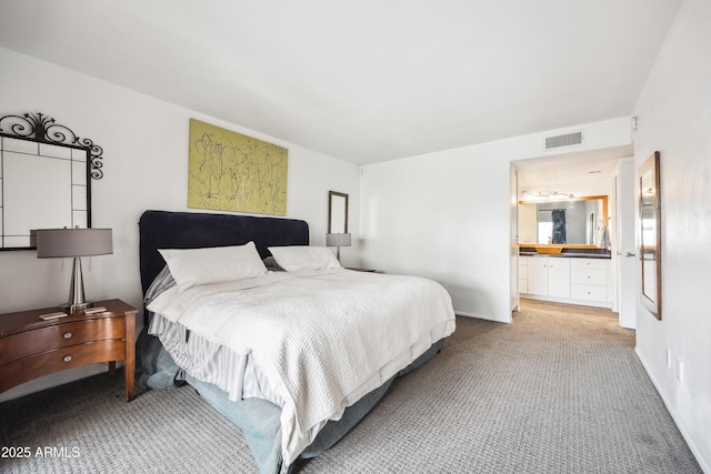 bedroom with carpet and visible vents