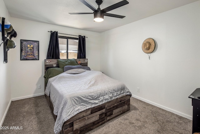 1540 E Glencove St, Mesa, AZ 85203 - bedroom with carpet, baseboards, and ceiling fan
