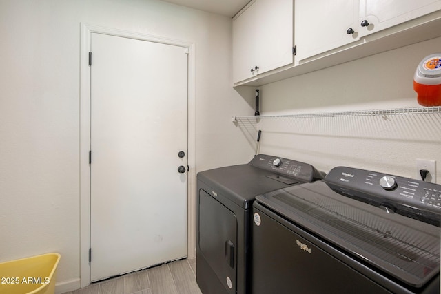 1540 E Glencove St, Mesa, AZ 85203 - laundry area with washer and dryer, cabinet space, and light wood-style flooring