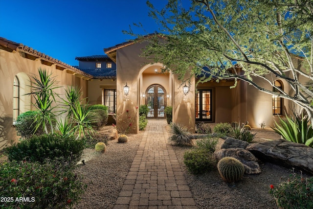 view of front of house with french doors