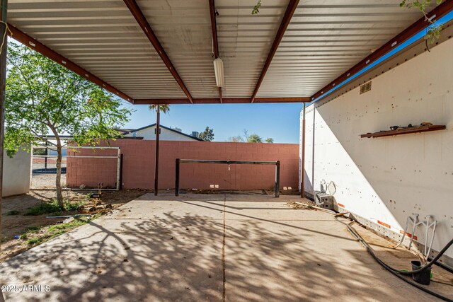 view of patio with a fenced backyard