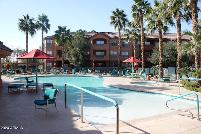 view of pool with a patio area