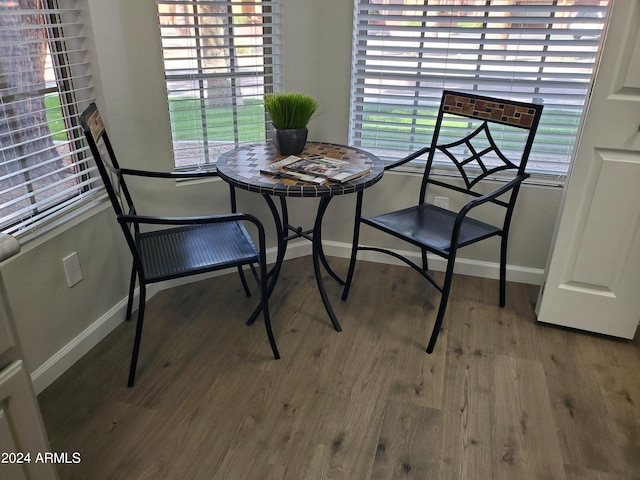 dining room with wood-type flooring