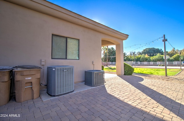 view of patio with central AC