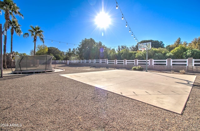 view of patio featuring a trampoline