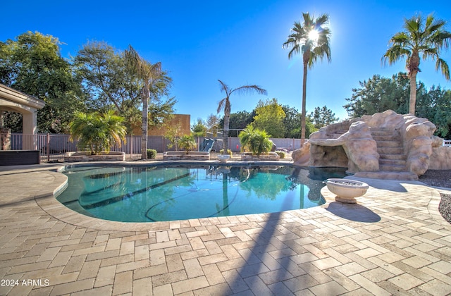 view of pool with a patio