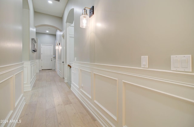 hall featuring light hardwood / wood-style floors