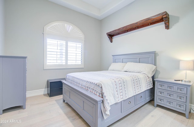 bedroom featuring light wood-type flooring