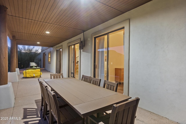 view of patio featuring outdoor dining space