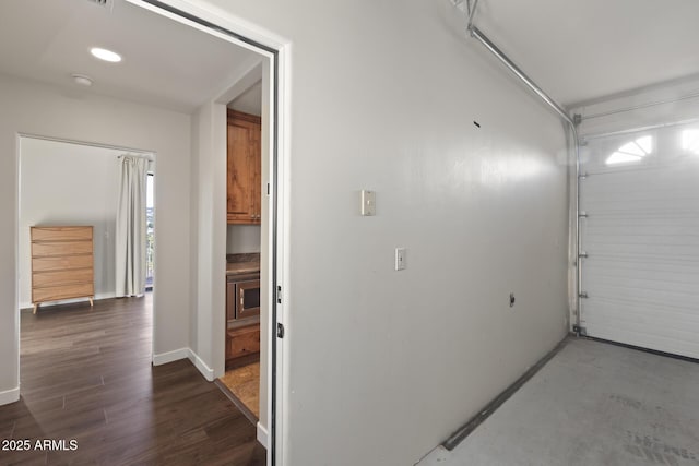 garage with baseboards