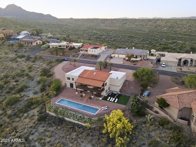 aerial view featuring a mountain view