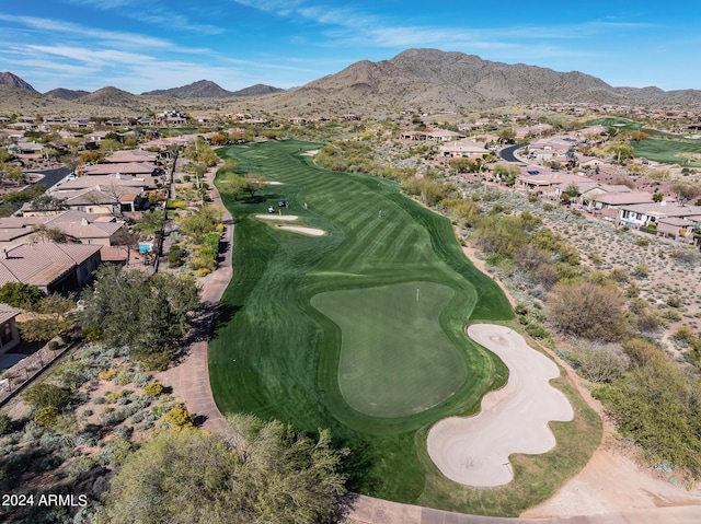 drone / aerial view with a mountain view