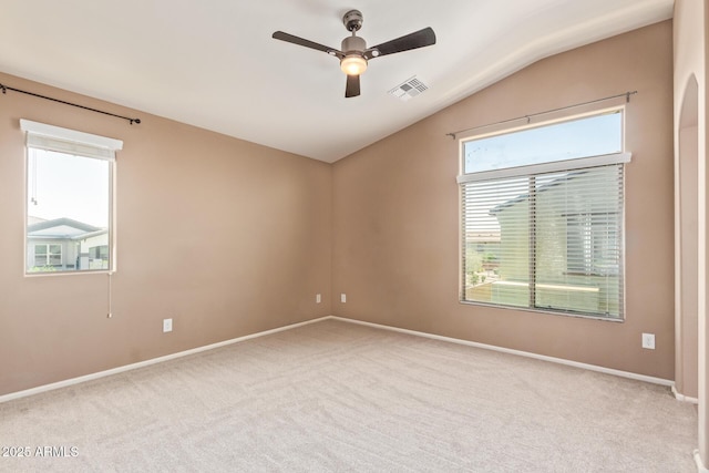 2725 E Mine Creek Rd Unit 1149, Phoenix, AZ 85024 - carpeted spare room featuring lofted ceiling and ceiling fan