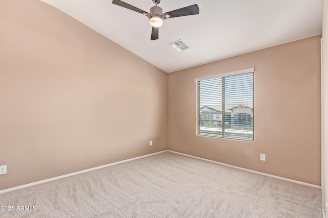 2725 E Mine Creek Rd Unit 1149, Phoenix, AZ 85024 - spare room featuring carpet flooring, lofted ceiling, and a ceiling fan