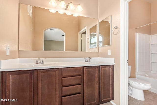 2725 E Mine Creek Rd Unit 1149, Phoenix, AZ 85024 - full bathroom featuring double vanity, tile patterned flooring, and shower / bathtub combination
