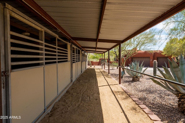 view of patio with an exterior structure and an outdoor structure