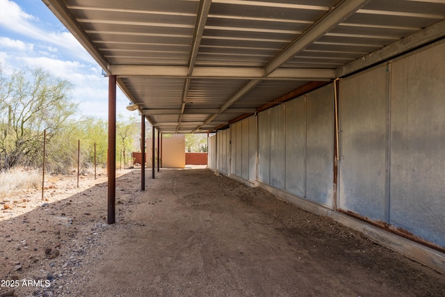 view of patio with an attached carport