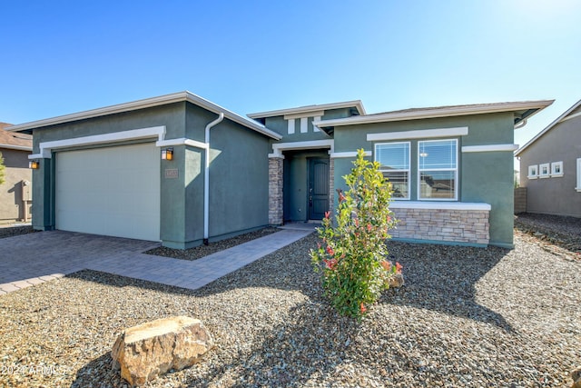 view of front of home with a garage