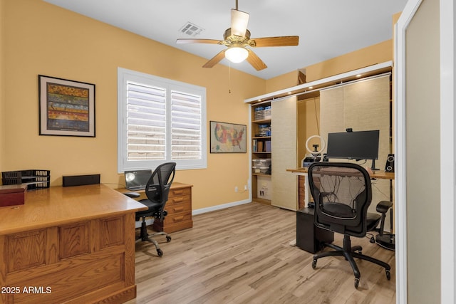 2069 E Winchester Way, Chandler, AZ 85286 - office area with a ceiling fan and light wood-type flooring