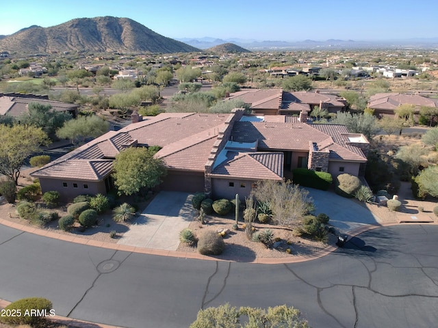 aerial view featuring a mountain view