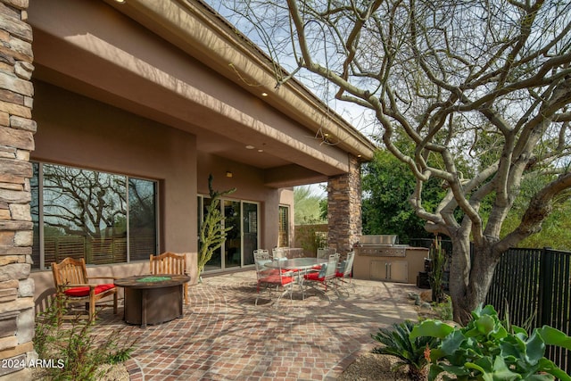 view of patio featuring area for grilling