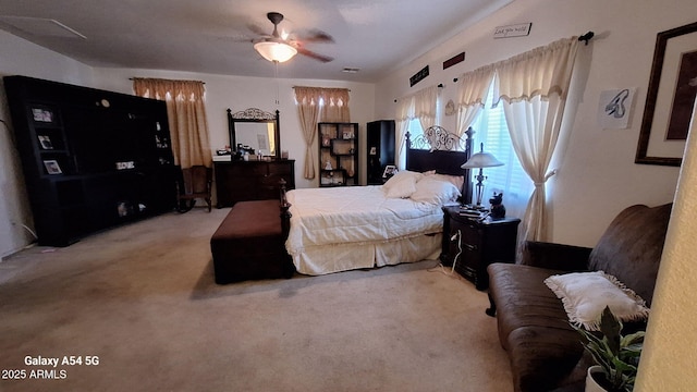 5708 E Sunrise Cir, Florence, AZ 85132 - bedroom featuring visible vents and light carpet
