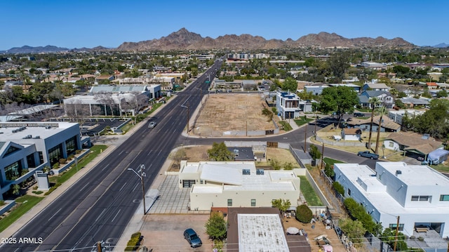 bird's eye view with a mountain view