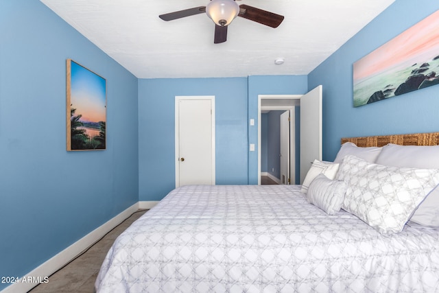 bedroom with ceiling fan